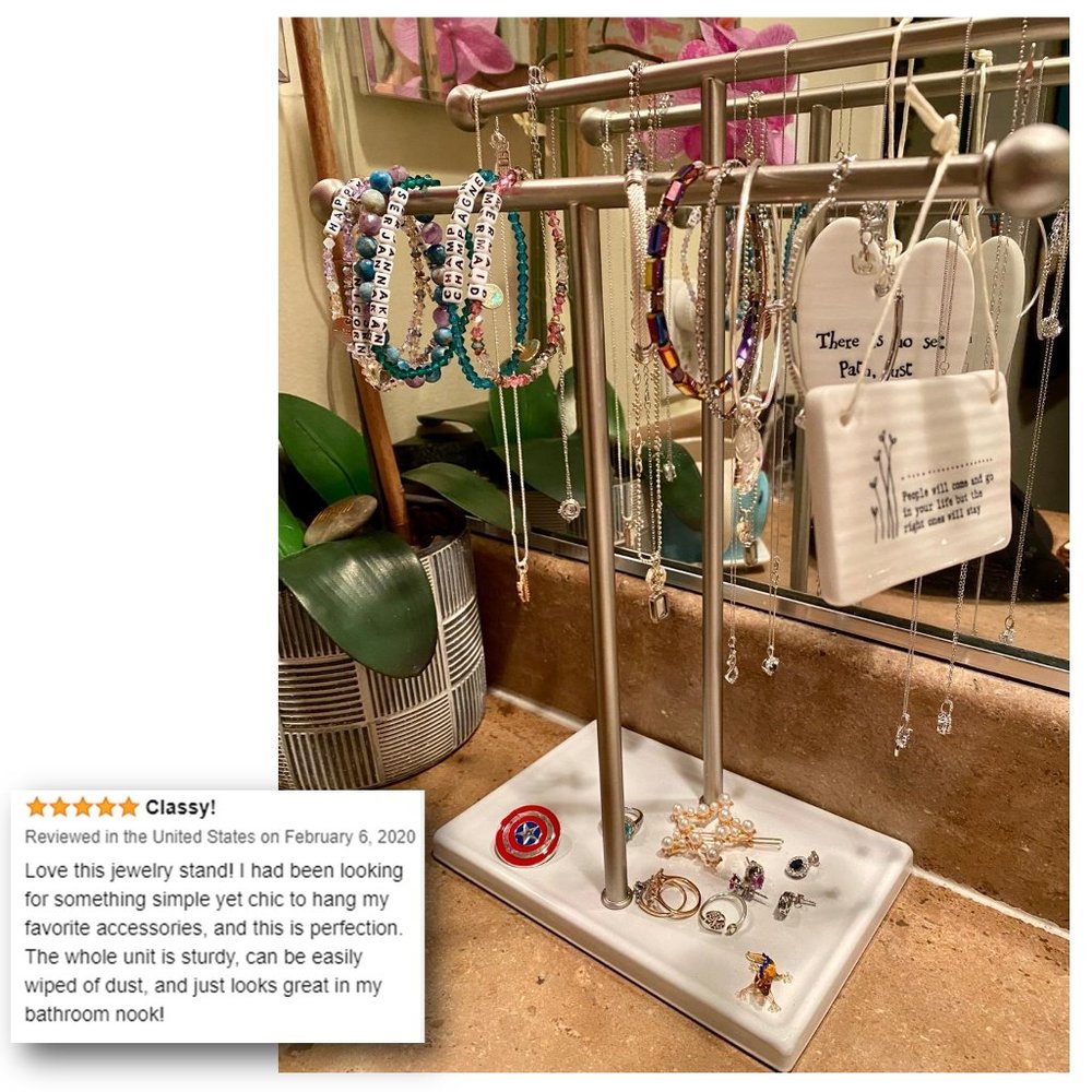 AMAZON BASICS Double-T Hand Towel and Accessories Stand 🛁 NEW!! - Picture 8 of 10
